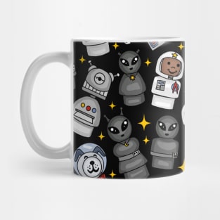 Little Astronauts, Space Dog, Aliens, and Robots Pattern Mug